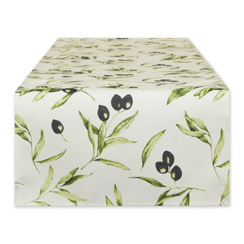 Olives Print Outdoor Table Runner,, 14" x 72"