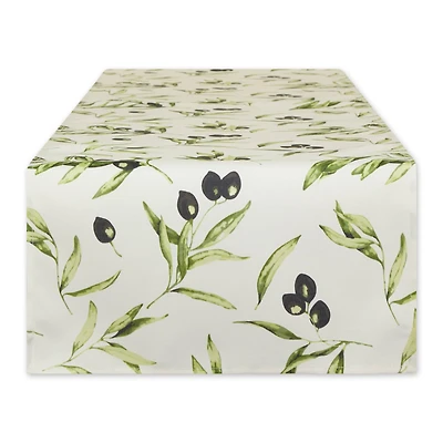 Olives Print Outdoor Table Runner,, 14" x 72"