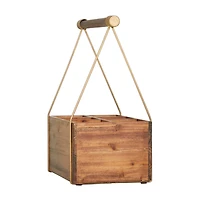 Light Brown Metal Modern Farmhouse Standing Wine Rack 16" x 12" x 8"