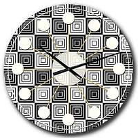 Designart 'Monochrome Geometric Pattern Xi Mid-Century Modern Wall Clock