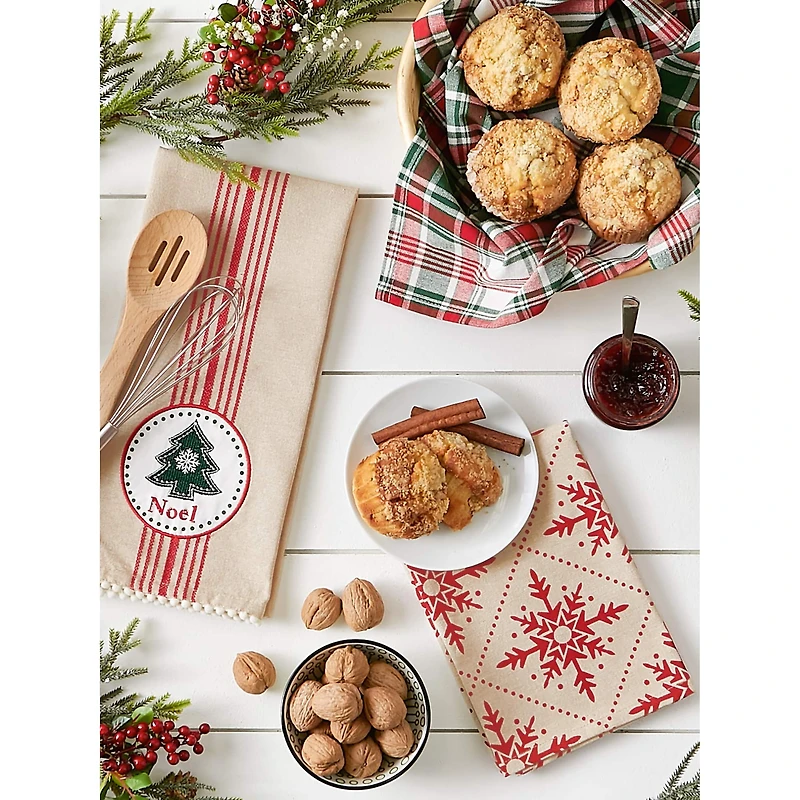 DII® Assorted Noel Tree Dishtowel Set
