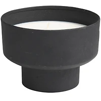 White Wax Campfire Scented Candle with Elevated Matte Black Container