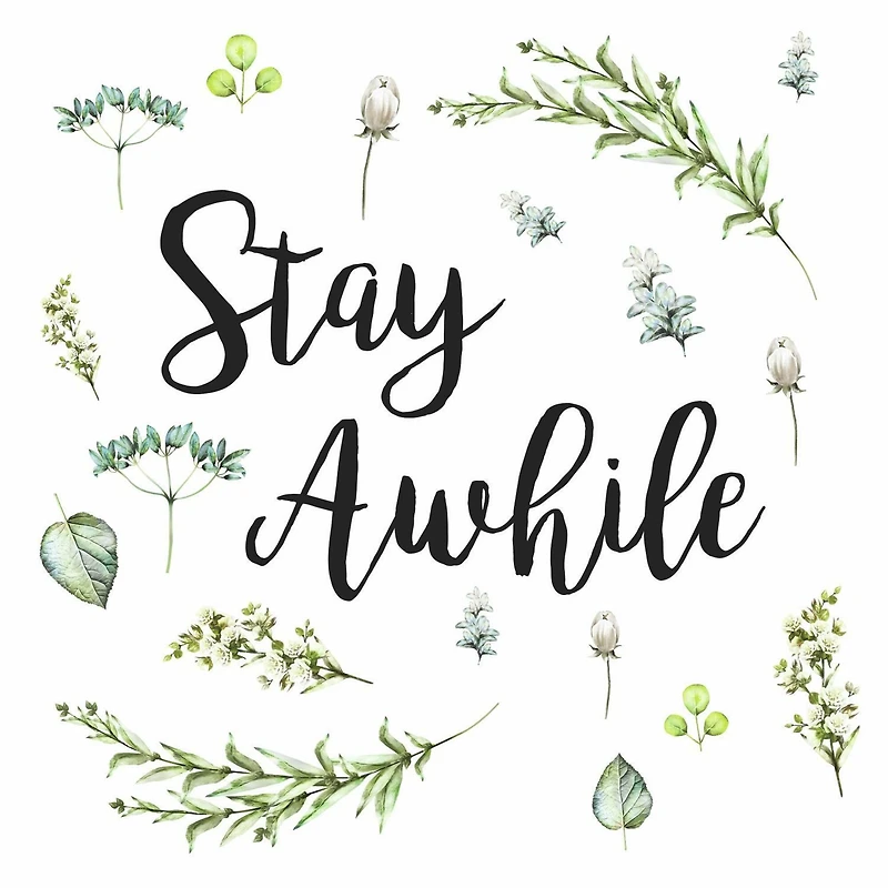 RoomMates Stay Awhile Quote Peel & Stick Wall Decals