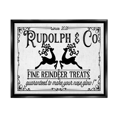 Stupell Industries Rudolph & Co Vintage Sign Framed Floater Canvas Wall Art