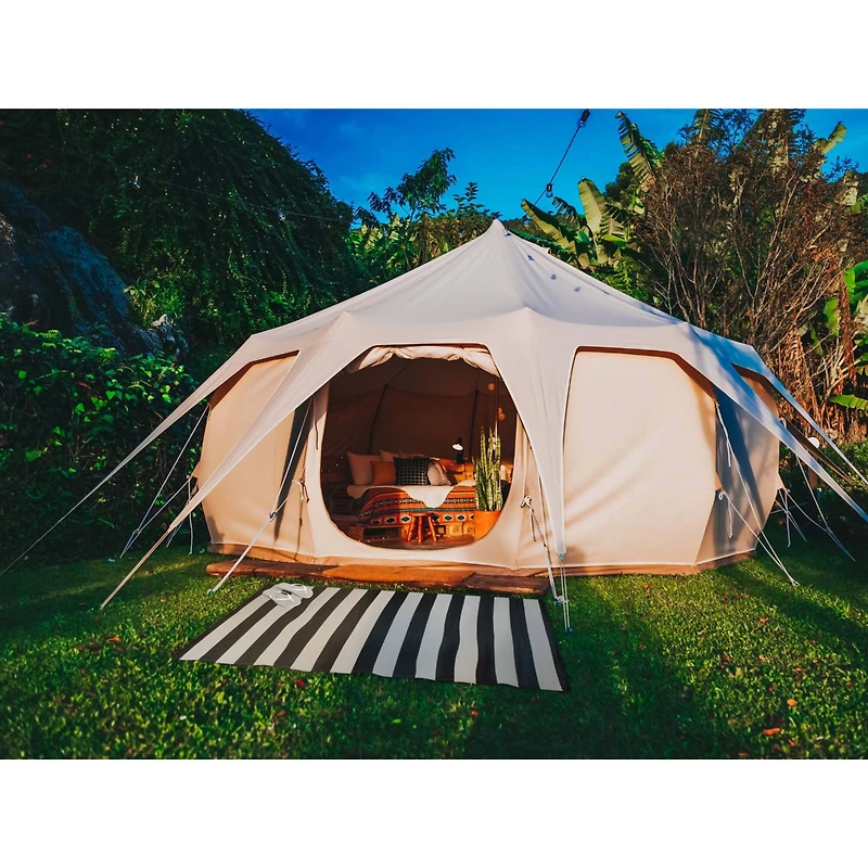 DII® Black & White Stripe Outdoor Rug, 4ft. x 6ft.