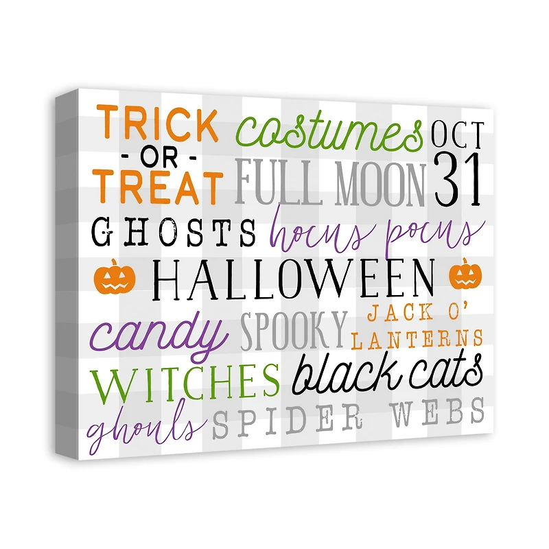 Halloween Words 16" x 20" Canvas Wall Art