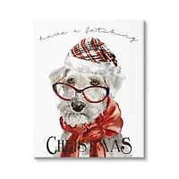 Stupell Industries Have a Fetching Christmas Dog Canvas Wall Art