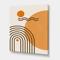 Designart - Abstract Rainbow Sun and Moon In Earth Tones II