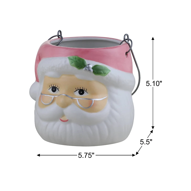 5" Santa Claus Nostalgic Ceramic Container
