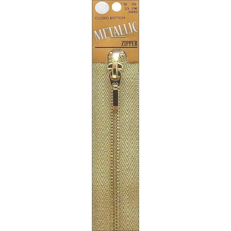 C&C Gold Closed Bottom Metallic 9" Zipper