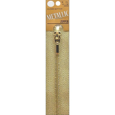 C&C Gold Closed Bottom Metallic 9" Zipper