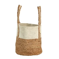 14'' Natural Cotton & Jute Boho Chic Basket Planter