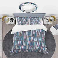 Designart 'Retro Abstract Drops VIII' Mid-Century Duvet Cover Set