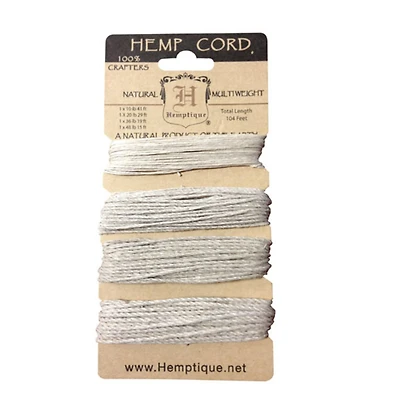Hemptique Hemp Cord Set, Multi-Weight Natural Hemp