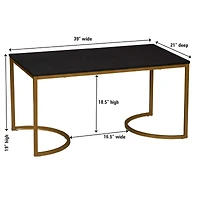 Household Essentials 39" Half Moon Rectangular Coffee Table