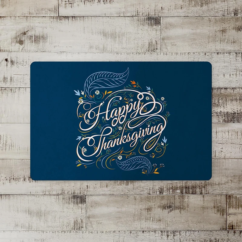 Happy Thanksgiving Script Floor Mat