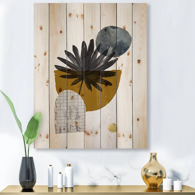 Designart - Tropical Palm Leaf & Abstract Geometry Shapes I