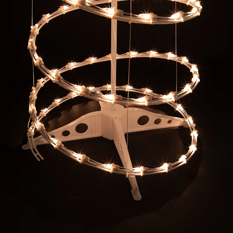 2 Pack Pre-Lit White Outdoor Spiral Cone Christmas Trees