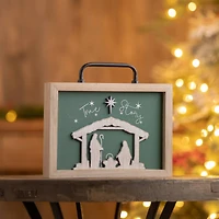 9.5" True Story Nativity Plaque with Handle