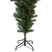 5.5ft. Pre-Lit Medium Upside Down Spruce Artificial Christmas Tree, Clear Lights