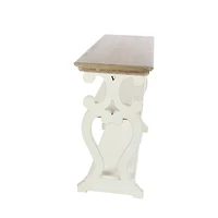 White Farmhouse Wood Console Table, 32" x 38"