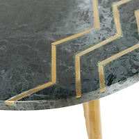 20" Gold Contemporary Stoneware Accent Table