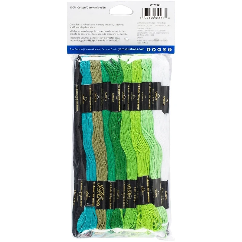 Coats & Clark 6-Strand Embroidery Floss Value Pack, Garden Greens