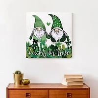 Lucky Love Gnomes 16" x 16" Canvas Wall Art
