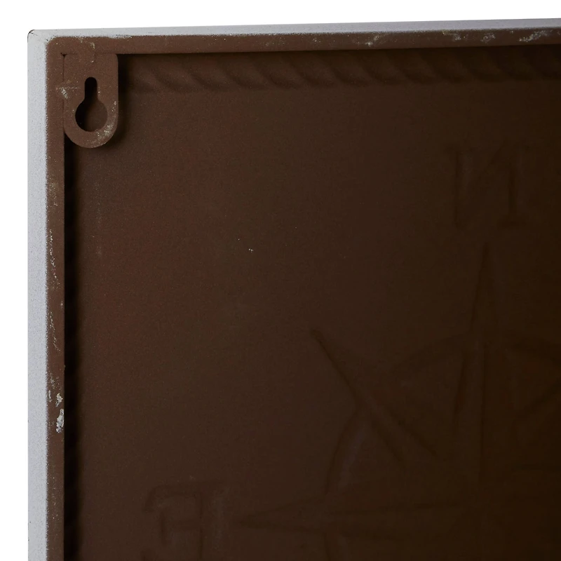 Set of 4 White Metal Coastal Wall Decor, 12" x 12"