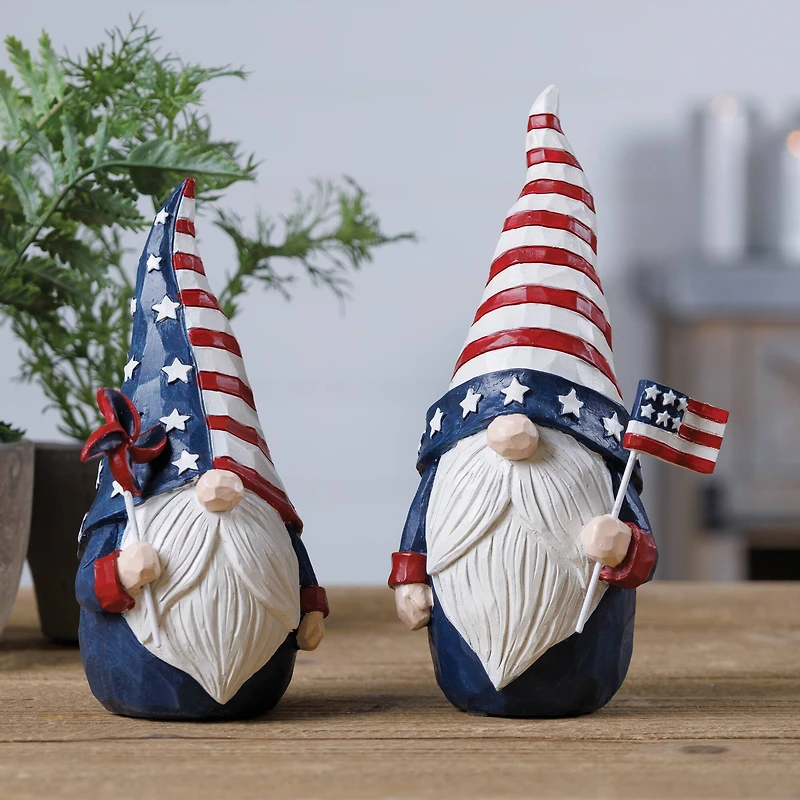 7.25" Americana Gnome Figurines, 2ct.
