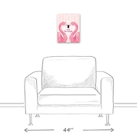 Flamingo Mistletoe Valentine's Canvas Wall Art