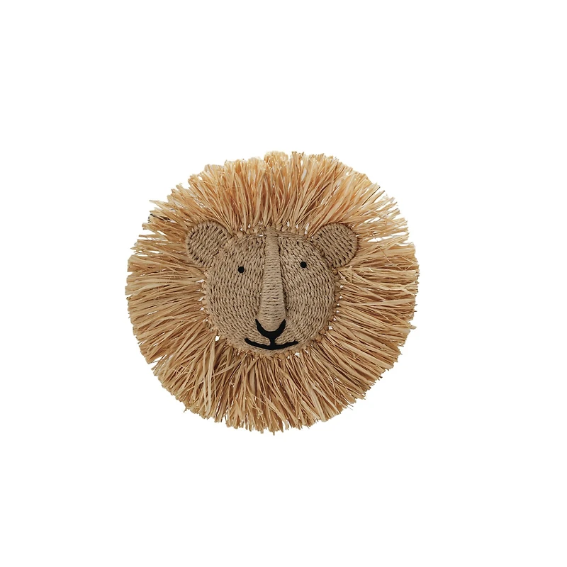 Hello Honey® 16.5" Natural Savannah King Raffia Lion Wall Art