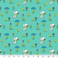 Peanuts® Snoopy & Woodstock Teal Cotton Fabric