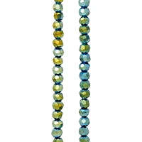 12 Pack: Green Iridescent Glass Faceted Beads, 3mm by Bead Landing™