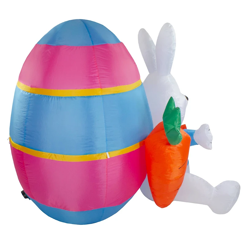 4.5ft. Lighted Inflatable Easter Bunny with Carrots Décor