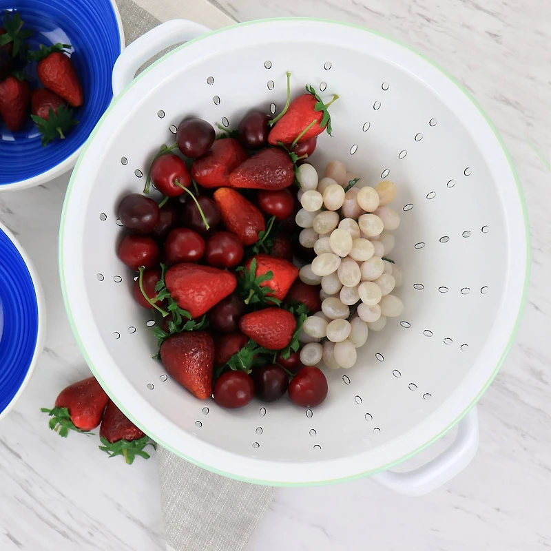 Martha Stewart 5qt. White Enamel on Steel Colander