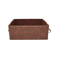 Large Warm Brown Decorative Faux Leather Bin by Ashland®