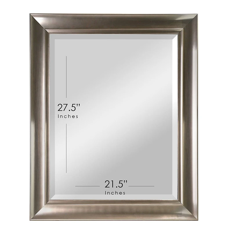 Head West Brushed Nickel Framed Wall Mirror - 35" x 29"