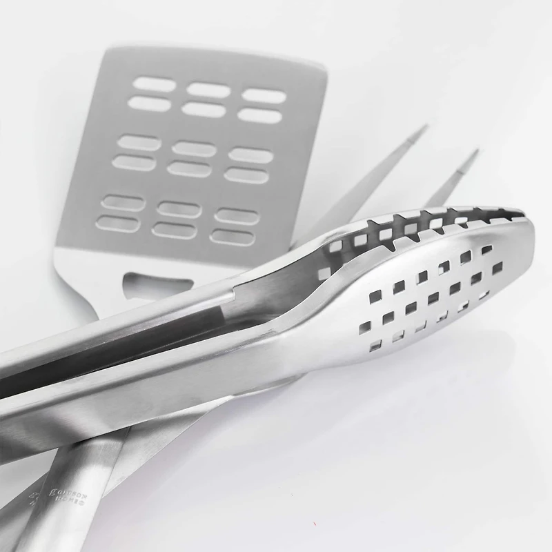 Gibson Home® Silver & Black Sawyer 3 Piece Stainless Steel BBQ Tool Set