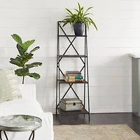 4.75ft. Black Metal Industrial Shelves