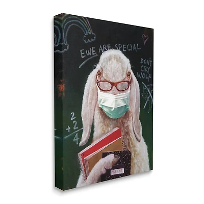 Stupell Industries Sheep School Portrait Canvas Wall Art