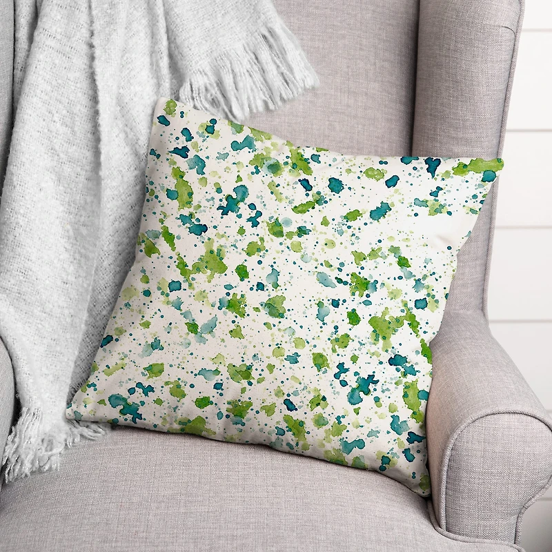 Blue & Green Speckles Indoor/Outdoor Pillow