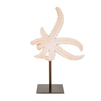 12" Pink Starfish Sculpture with Copper Stand