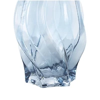 Blue Wavy Ombre Glass Vase Set