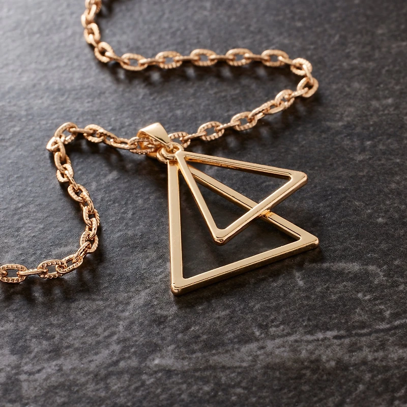 Gold Layered Triangles Pendant by Bead Landing™