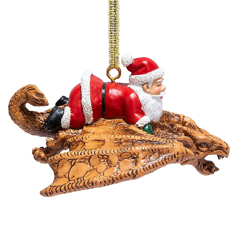 Design Toscano Santa & the Snowdragon 2020 Holiday Gothic Ornaments, 3ct.