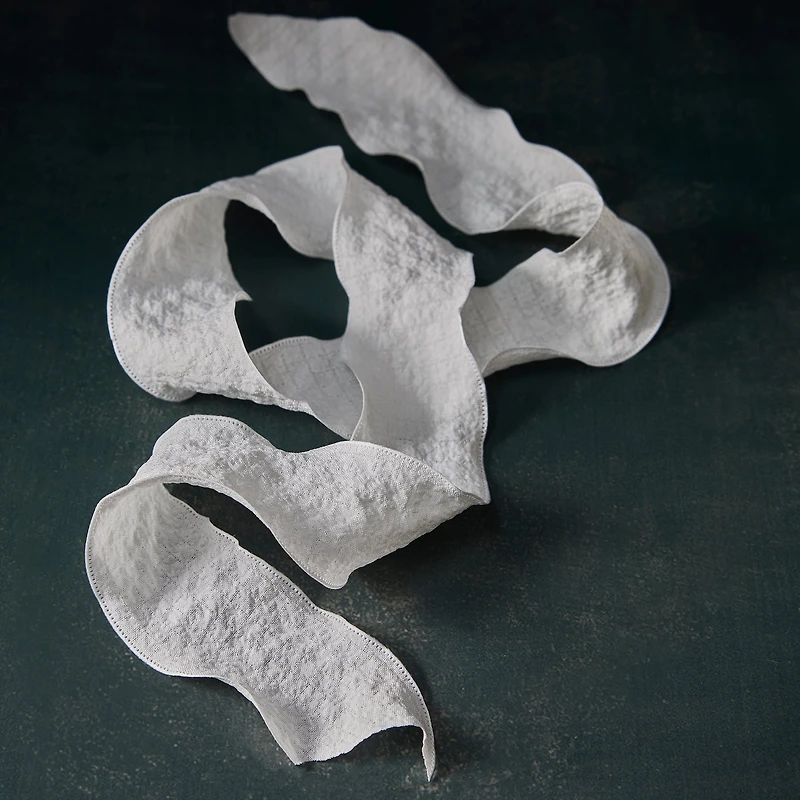 1" x 3yd. White Ruffled Edge Ribbon by Celebrate It® Classic