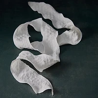 1" x 3yd. White Ruffled Edge Ribbon by Celebrate It® Classic