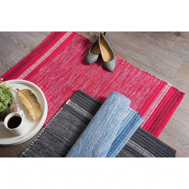 DII® Variegated Blue Recycled Yarn Rug, 2ft. x 3ft.