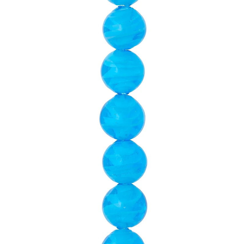Aqua Glass Round Beads, 13.5mm by Bead Landing™